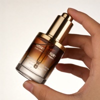 Flacons compte-gouttes haut de gamme 30 ml 50 ml en verre ambré dégradé pour parfum, huile et sérum avec compte-gouttes à bouton poussoir doré