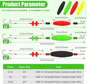 Catfish Float Rigs Santee Rig Kit <span class=keywords><strong>de</strong></span> flotteurs d'appâts <span class=keywords><strong>de</strong></span> poisson-chat avec hochets et bruit Bobbers EPS durables pour la pêche <span class=keywords><strong>en</strong></span> bateau ou à terre - Product Image 3