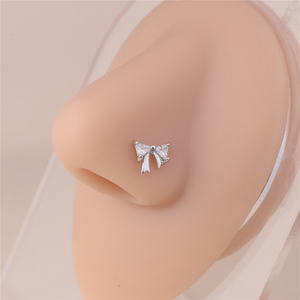 Goujons de Nez en Forme de L pour Femme et Fille, Bijoux de Piercing de Nez en Gros, Couleur Or et Argent, 20G - Product Image 2