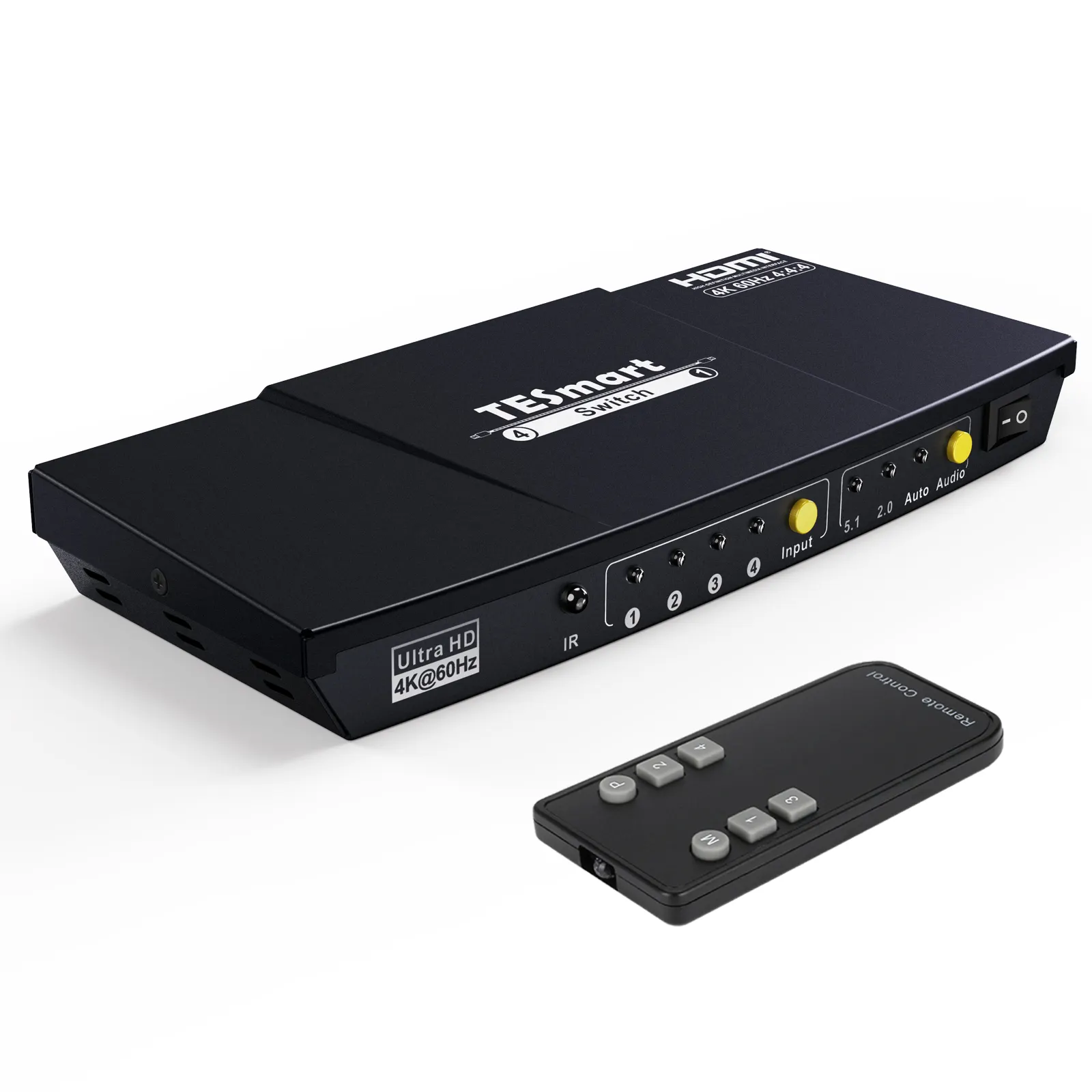 4 K @ 60Hz HDMI Switch Mendukung S/PDIF dan L/R Audio dengan EDID Emulator warna Dalam 3D TV Pass-Through