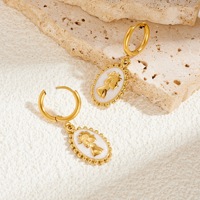 Boucles d'oreilles coeur en acier inoxydable 316L plaqué or 18k Boucles d'oreilles mode pour femmes sans ternissement