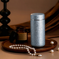 Botol Vakum Mini 220ML dengan Lapisan Dalam Keramik Tekstur Titanium, Tumbler Teh Portabel Anti Bocor untuk Perjalanan Kantor Saku