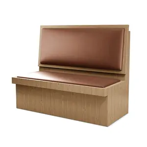 () Cojín de tapicería de cuero de vinilo personalizado moderno asiento de sofá de restaurante de madera