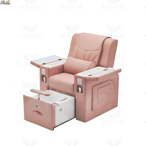 Sillón de Masaje Moderno y Personalizado Todo en Uno para Pedicura y Manicura, Color Rosa, con Bañera Deslizante para Pies - Product Image 2