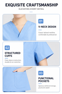 Ensemble de gommage unisexe à col mandarin, extensible dans les quatre sens, multi-poches, sans rides, Offre Spéciale pour le médical et le spa - Product Image 3