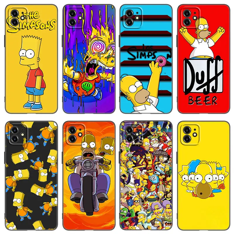 Hot Simpsons Boy Phone Case For Apple iPhone 13 12 Mini 11 Pro XS Max XR X 8 7 6S 6 Plus SE 2022 2020 5S 5 Soft TPU Black Cover