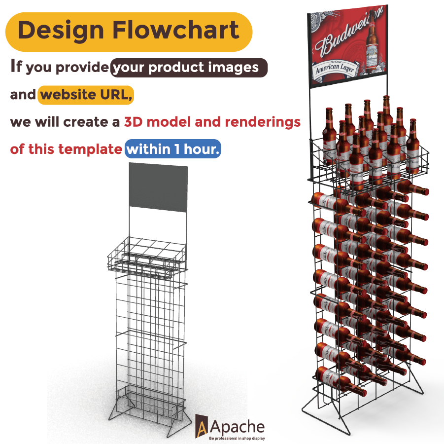 Apache Customized Mental Beverage Display Stand Iron Wire Stand Easy Assembly for Retail Shop — view 4