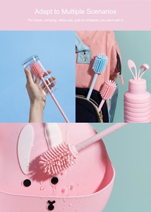 Silicone <strong>Bottle</strong> <strong>Brush</strong> for Cleaning Designed for Narrow Mouth Baby <strong>Bottles</strong> Sports <strong>Bottles</strong> Travel Cups Soft Non-Scratch Features - Product Image 4
