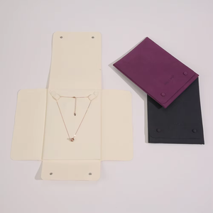 Bolsa de Joyería Cuadrada de Microfibra con Logotipo Personalizado y Cierre de Botón, Bolsa de Almacenamiento de Lujo Portátil para Collares y Pendientes - Product Image 2