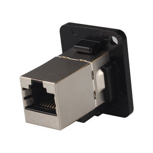 Factory D Type Zinc Alloy Black Panel <strong>Socket</strong> RJ45 Cat6 Keystone Jack 8P8C Waterproof <strong>Ethernet</strong> Connector Inline Coupler - Product Image 5