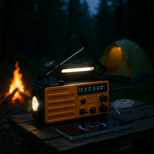 วิทยุพกพาฉุกเฉิน Vevor 8000mAh พลังงานแสงอาทิตย์ พร้อมมือหมุน FM AM NOAA แจ้งเตือน ไฟฉาย ชาร์จได้ อุปกรณ์เอาตัวรอดสำหรับตั้งแคมป์ - Product Image 2