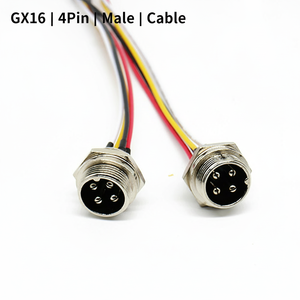 Виброустойчивый авиационный адаптер GX16, 4-контактный штекер, кабель из меди 22 AWG с ПВХ-изоляцией, для BMS электровелосипедов/электросамокатов, солнечных фотоэлектрических систем, 150 мм - Product Image 1