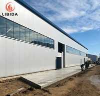 Almacén de Estructura de Acero Prefabricado Real Project, Resistente al Viento, Nieve y Terremotos, Taller Industrial