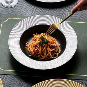 Moderno ristorante occidentale di lusso in ceramica ciotola di insalata e piatto di <span class=keywords><strong>Pasta</strong></span> Set di personalità creativa cappello di paglia Design per le feste - Product Image 1
