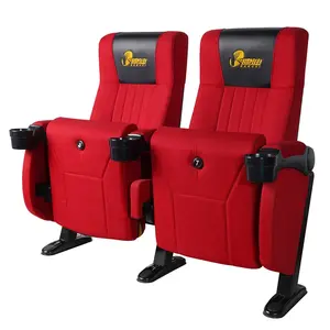 Factory Sale Commercial Cinema Armchair Folding Movie Theater Seat With Cup Holder