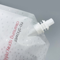 Pochette souple transparente givrée avec bec verseur pour recharge de shampoing, gel douche, nettoyant, lotion, savon liquide cosmétique, personnalisable