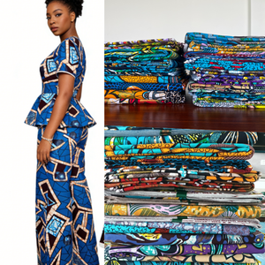 Tissus Cire Imprimée à Motif Personnalisé 100% Coton Ankara, Tissus Africains Cire Golden Grand pour Vêtements - Product Image 1