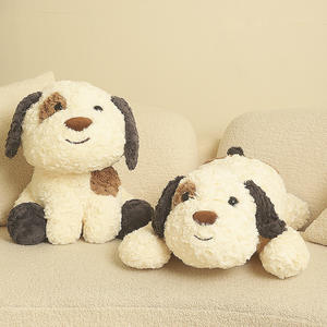 Muñeco de peluche de perro manchado de 15 pulgadas al por mayor, edredón de juguete para cachorros tumbados y sentados, relleno de algodón PP - Product Image 1