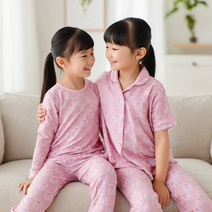 Huojoung Custom OEM ODM Set pigiama abbinato alla famiglia <span class=keywords><strong>di</strong></span> bambù cotone autunno mamma e <span class=keywords><strong>io</strong></span> abiti abbinati alla famiglia - Product Image 2