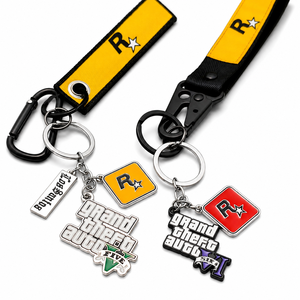 Llavero Metálico Personalizado con Logotipo de Empresa, Letra de Dibujos Animados en 2D y 3D, Esmalte Duro, <span class=keywords><strong>GTA</strong></span> <span class=keywords><strong>5</strong></span> 6, Llaveros de Juegos al por Mayor - Product Image 1