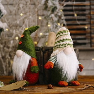 Figurine de Père Noël Vert Créatif Sans Visage <span class=keywords><strong>en</strong></span> Tricot Non Tissé, Décoration de Noël Unique, Jouet Décoratif - Product Image 5