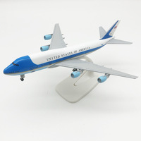 Modèle d'avion en métal moulé sous pression Boeing 747-200B Air Force One de 20 cm avec trains d'atterrissage