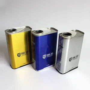 Metal Tin Can Tinplate 1000ml 1 Liter Rectangle F-style Empty Metal Square Tin Can With OEM Printing