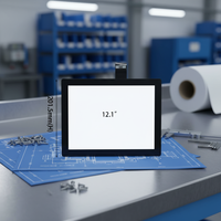 Écran tactile capacitif PCAP anti-empreintes digitales et anti-reflets AF AG de 12,1 pouces pour machine à café intelligente