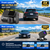 Caméra embarquée M700 2 pouces 4K+1080P Wifi GPS double objectif, caméra de tableau de bord DVR pour voiture, double caméra avant et arrière 4K Wifi GPS
