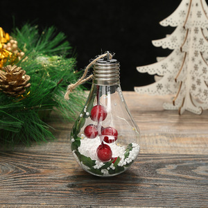 Led ánh sáng trong suốt Cây giáng sinh trang trí bọt hạt thông kim Đỏ Berry rõ ràng nhựa giáng sinh bóng - Product Image 5