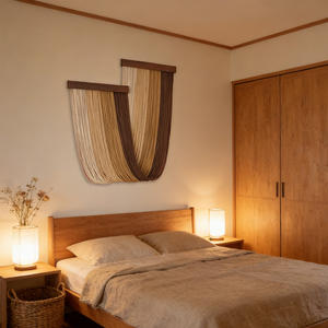 Tapisserie murale en macramé <span class=keywords><strong>chic</strong></span> nouée à la main pour les studios de design d'intérieur et les marques hôtelières - Product Image 2