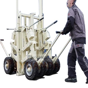 Module de levage manuel pour conteneur maritime avec roulettes pneumatiques robustes et support d'angle, pour déplacement de conteneurs lourds - Product Image 3