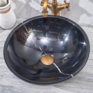 <span class=keywords><strong>Lavabo</strong></span> da Appoggio <span class=keywords><strong>Rotondo</strong></span> in Marmo Nero Marquina Moderno Aquarius AQ025 con Capacità di 9L, Ecologico - Product Image 3