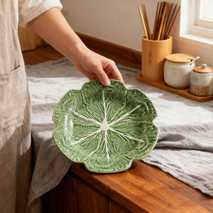 Service <span class=keywords><strong>de</strong></span> table en porcelaine personnalisé populaire, ensemble <span class=keywords><strong>de</strong></span> <span class=keywords><strong>vaisselle</strong></span> en céramique durable avec gravure, assiettes <span class=keywords><strong>de</strong></span> présentation pour le dîner et le dessert, couleur <span class=keywords><strong>chou</strong></span> vert - Product Image 3
