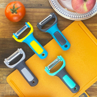 Keuken 3-in-1 draaibare ultra scherpe roestvrijstalen mes groente- en fruitschiller appel wortel komkommer plakjes I&Y aardappelschillers set