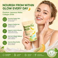 OEM 6 saveurs, poudre de complément beauté pour femmes, mélange de boisson lactée, reconstitue l'hydratation, collagène, glutathion, probiotiques, thé vert, 180g