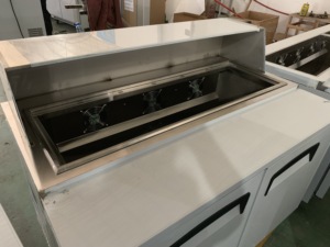 Thương mại thép không gỉ 72 ''phong cách Mỹ salad truy cập máy làm lạnh 3 cửa chuẩn bị bảng salad tủ lạnh - Product Image 4