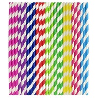 Pailles à boire jetables en papier écologiques, sans BPA, de qualité alimentaire, conformes à la norme FSC, de couleur mélangée, diamètre intérieur de 6 mm