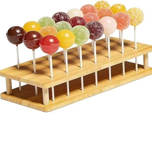 Estante vertical de madera para almacenar dulces, soporte de escritorio para piruletas de chocolate, expositor de espino glaseado - Product Image 5