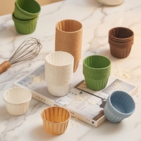 Moules à muffins en papier silicone anti-graisse à bord roulé, résistants à la chaleur, jetables, pour la cuisson – Vente chaude