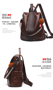 Women PU Leather <b>Backpacks</b> Vintage Female Shoulder Bag Travel Ladies Bagpack <b>School</b> Bags - Product Image 5