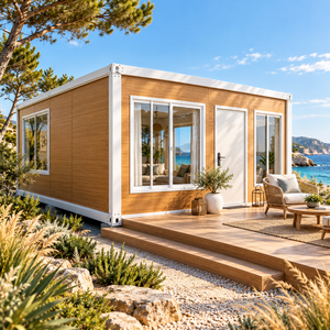 Casa Contenedor Moderna con Exterior de Madera, Techo Solar y Puerta Corredera de Vidrio, Espacio de Vida al Aire Libre - Product Image 4