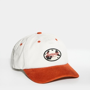 Gorras Personalizadas de Pana de Dos Tonos, Sin Estructura, con Parche de Logotipo Tejido, Gorras de 5 Paneles con Cierre a Presión - Product Image 4