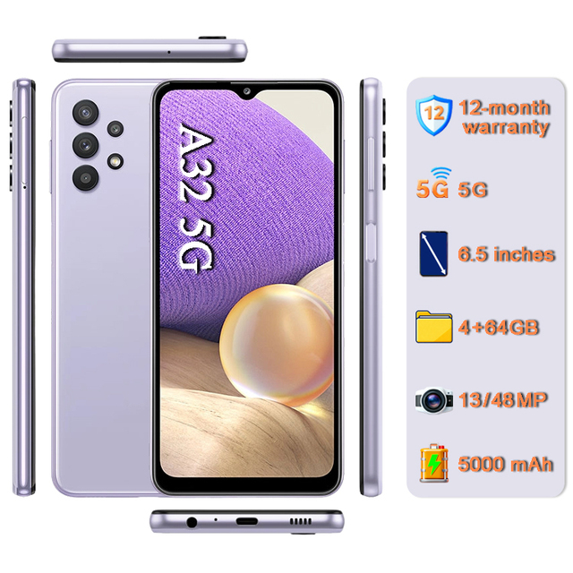 Hot Selling Original Mobile Phones A32 64GB [48MP Camera] Unlocked Global Version 5G Smartphone A+ Quality