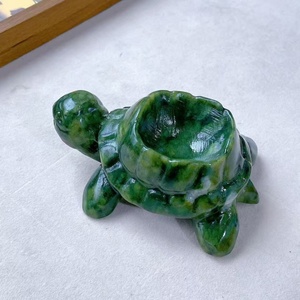Sculpture <span class=keywords><strong>de</strong></span> tortue en jade Xiuyu naturel, sculptée à la main, <span class=keywords><strong>figurine</strong></span> <span class=keywords><strong>de</strong></span> tortue en jade serpentine vert 10 cm, tendance <span class=keywords><strong>de</strong></span> la mode pour la décoration Feng Shui - Product Image 3