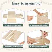Caisse de rangement rectangulaire en bois avec poignée pour vêtements de bébé, panier cadeau, boîte de rangement nouveau-né garçon/fille (couleur bois)