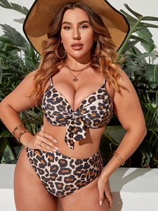 Nouveau <span class=keywords><strong>Maillot</strong></span> <span class=keywords><strong>de</strong></span> <span class=keywords><strong>Bain</strong></span> <span class=keywords><strong>Femme</strong></span> Imprimé Léopard avec Nœud – Bikini Grande Taille Tendance et Sexy Deux <span class=keywords><strong>Pièces</strong></span> 2026 - Product Image 2