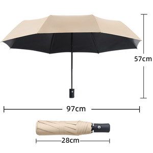 Automatic Folding Umbrella 340g Iron Rib Dual Purpose Sun Rain Protection Business Gift Customizable - Product Image 3
