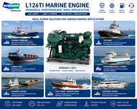 Moteur diesel marin Doosan L126TI 360HP 400HP 2100RPM 6 cylindres refroidi par eau 4 temps EPA Tier 2 télécommandé pour remorqueur