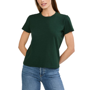 T-shirt uni pour femme toutes saisons, tissu de poids moyen, idéal pour la superposition toute l'année ou à porter seul, confortable, polyvalent et essentiel - Product Image 5